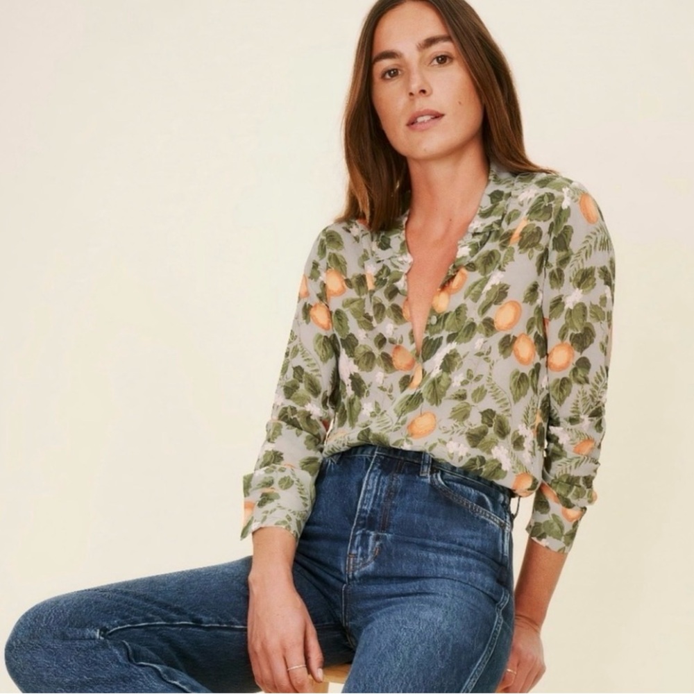 Reformation Violet Shirt Blouse in Orange Grove S